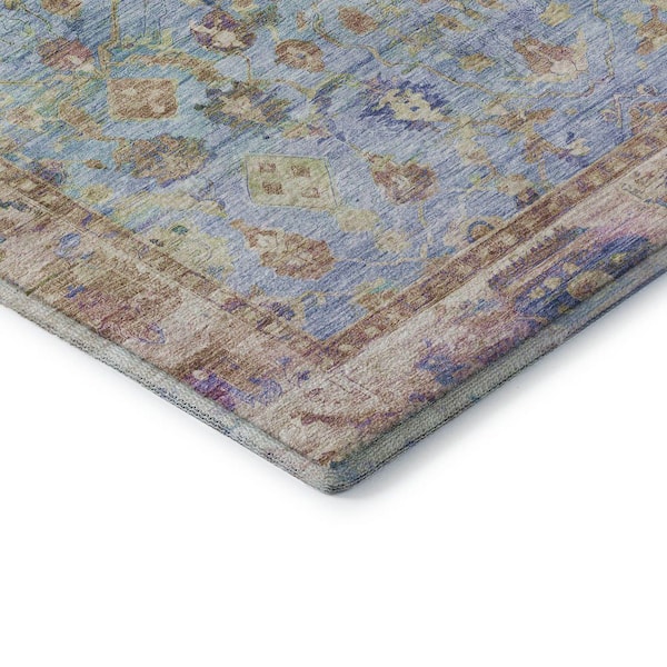 Mayfield Premium Machine Washable Abstract AMF1772 Seafoam 8 ft. x 10 ft. Area Rug