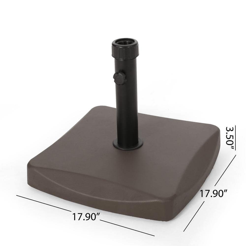Brown Concrete and Iron Square Umbrella Base, 62 lb