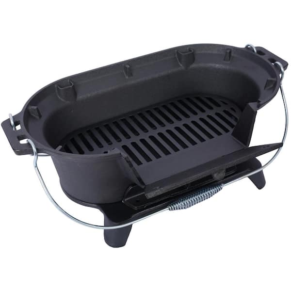 Outdoor Portable Charcoal Grill and Tabletop Skillet in