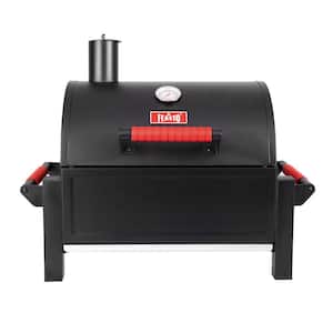 Portable Charcoal Grill in Black with Cast Iron Grate with 354 sq. In Cooking Area