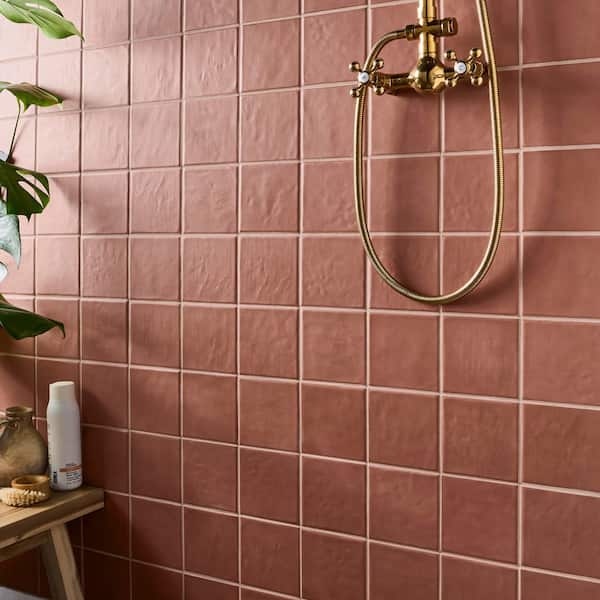 Stacy Garcia Avento Clay Terracotta 4.64 in. x 4.64 in. Matte Ceramic Wall Tile (5.38 sq. ft. / Case)