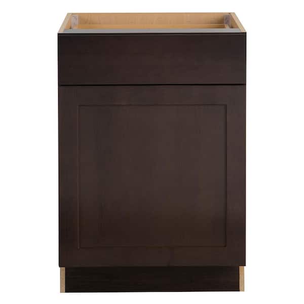 Hampton Bay Edson Shaker Assembled 24x34.5x24.5 in. Base Cabinet with Soft Close Full Extension Drawer in Dusk
