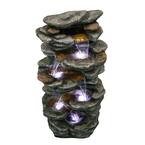 Alpine Corporation 39 in. Tall Outdoor Multi-Tier Rock Water Fountain ...