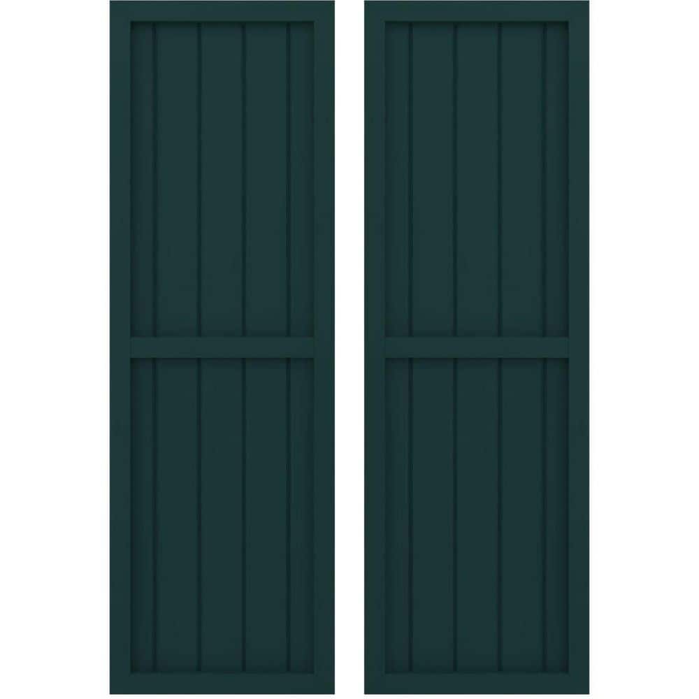 17-1/2-in W x 35-in H Americraft 5 Board Real Wood Two Equal Panel Framed Board and Batten Shutters Thermal Green price history on PriceWatchPro
