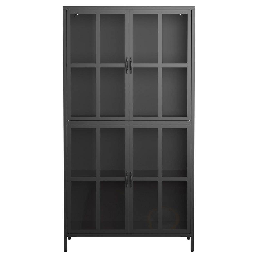 "4-Door 33.46""L×15.75""W×63""H Metal Garage Side Tool Storage Cabinets & Lockers with Glass Doors, Adjustable Shelves" price history on PriceWatchPro