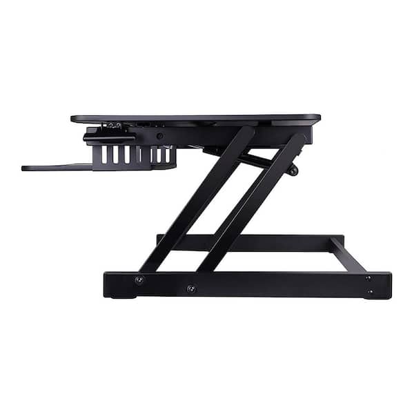 ROCELCO 20.5 in. Rectangular Black Standing Desk Converter 32 in. Adjustable Height Support Riser