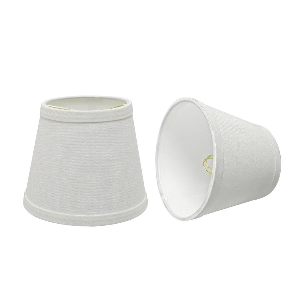 Small White Linen Empire Chandelier Lamp Shade Set