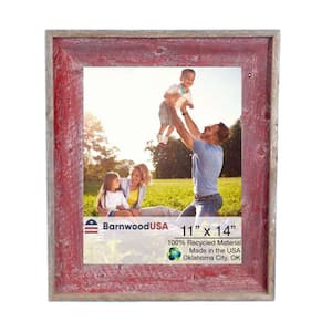 Rustic Farmhouse Artisan 11 in. x 14 in. Rustic Red Reclaimed Picture Frame