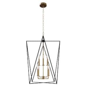 24.5 in. 8-Light Vintage Lantern Chandelier Candle-Style Adjustable Ceiling Hanging Light