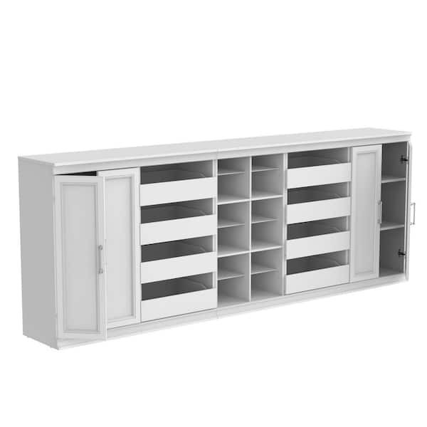 ClosetMaid Modular Storage 106.97 in. W White Reach-In Tower Wall Mount ...