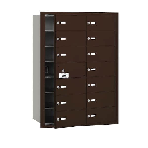 Salsbury Industries 3600 Series Bronze Private Front Loading 4B Plus Horizontal Mailbox with 14B Doors (13 Usable)