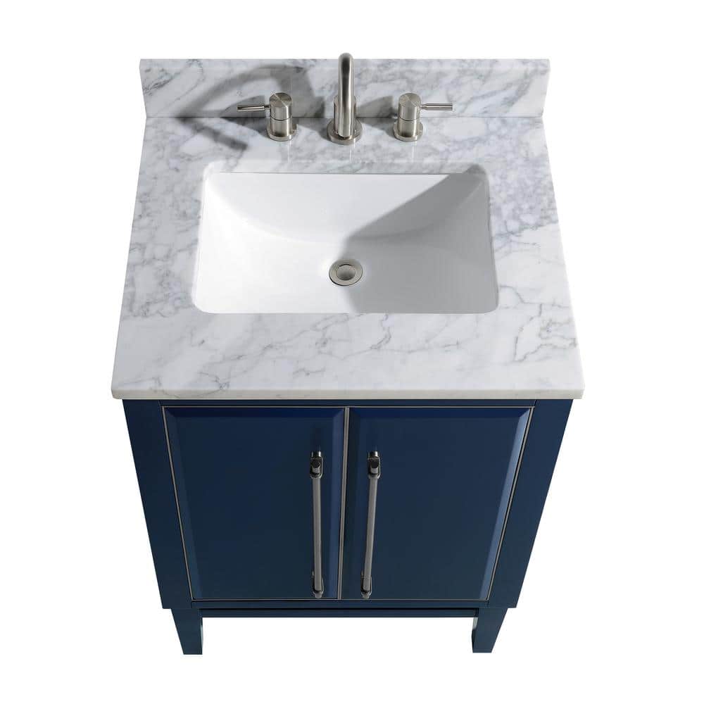 Navy Blue 25" Marble Top Single Sink Vanity
