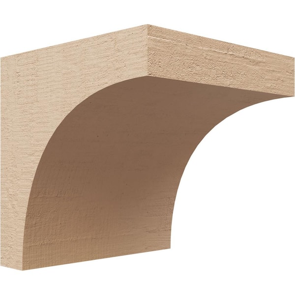 Ekena Millwork 5 in. x 5 in. x 5 in. Series 1 Wide Huntington Rough Cedar Woodgrain Timberthane Polyurethane Corbel, Primed Tan