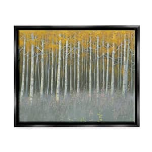 Birch Tree Woodland Grove Outdoor Nature Landscape by James Wiens Floater Frame Nature Wall Art Print 31 in. x 25 in.
