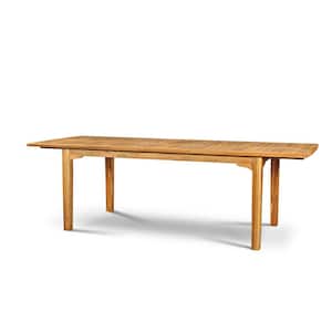 Clarisse Teak Rectangular Outdoor Dining Table with Built-In Extension