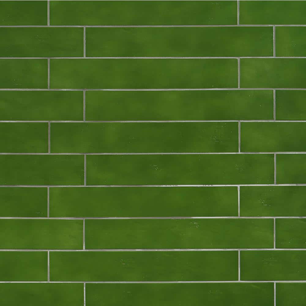 Moss Green 3x18 Rectified Polished Porcelain Tile