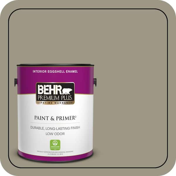 BEHR PREMIUM PLUS 1 gal. #PPU8-20 Dusty Olive Eggshell Enamel Low Odor Interior Paint & Primer