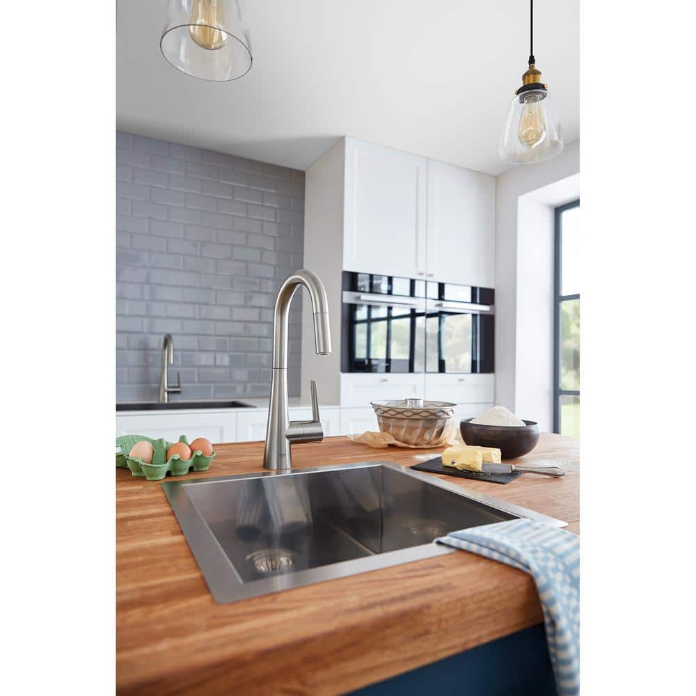 Zedra SuperSteel Modern Pull-Down Dual Spray Bar Faucet