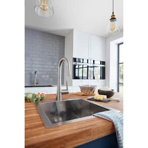Zedra Single-Handle Pull-Out Sprayer Kitchen Faucet for Bar Sinks in SuperSteel Infinity Finish