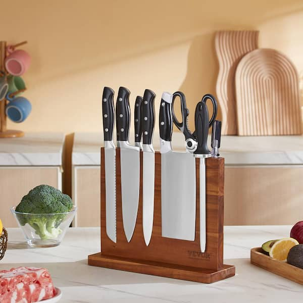 Prestige Acacia Magnetic 6-Piece Knife Block Set