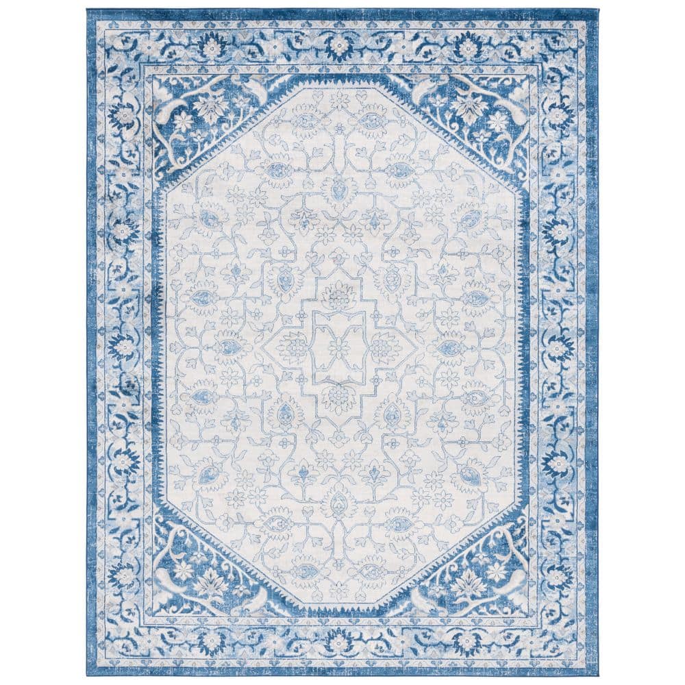 Brentwood 9 ft. x 12 ft. Blue/Ivory Oriental Ornate Border Area Rug price history on PriceWatchPro