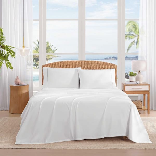 Boardwalk 4-Piece Blue Cotton Percale Queen Sheet Set