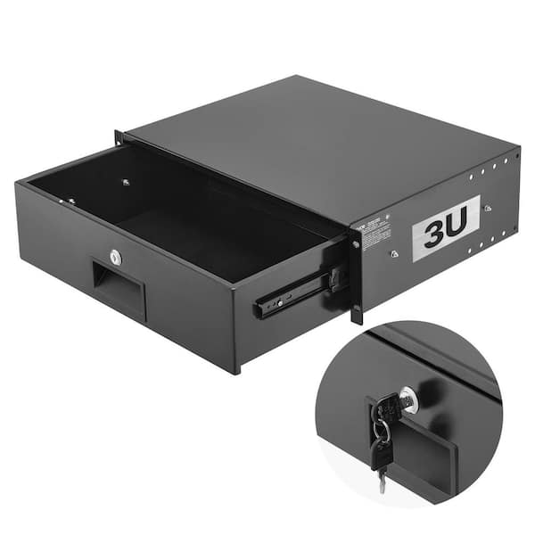 1 Piece 3U Size, 50 lbs. Max Load-Bearing, Lockable Sliding, for 19 in. AV Rack Equipment Rack Mount Drawer Set