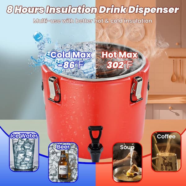 Hcman 20 qt. Insulated Beverage Dispenser, Ice & Hot Drink