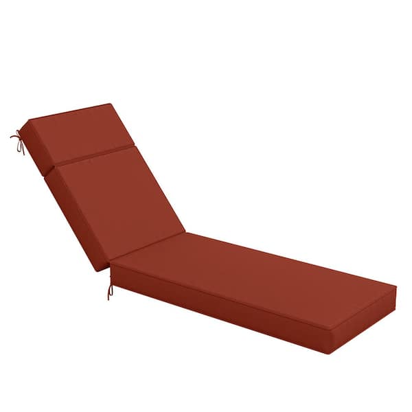 WNP 71 in. x 21 in. x 4 in. Premium Waterproof Chaise Lounge Cushion, All-Weather Replacement for Outdoor Chairs Terra Red