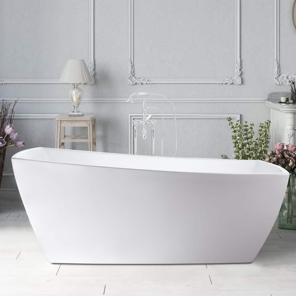 Pure White 67" Acrylic Freestanding Bathtub