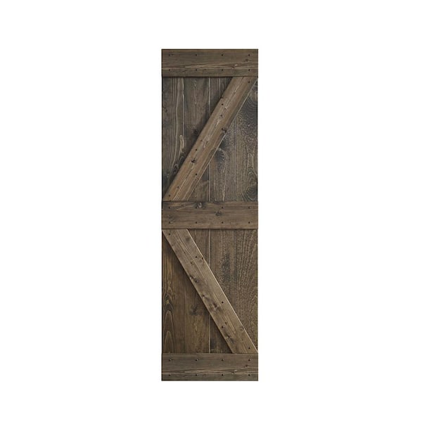 COAST SEQUOIA INC K Series 30 in. x 84 in. Aged Barrel DIY Knotty Pine Wood Barn Door Slab