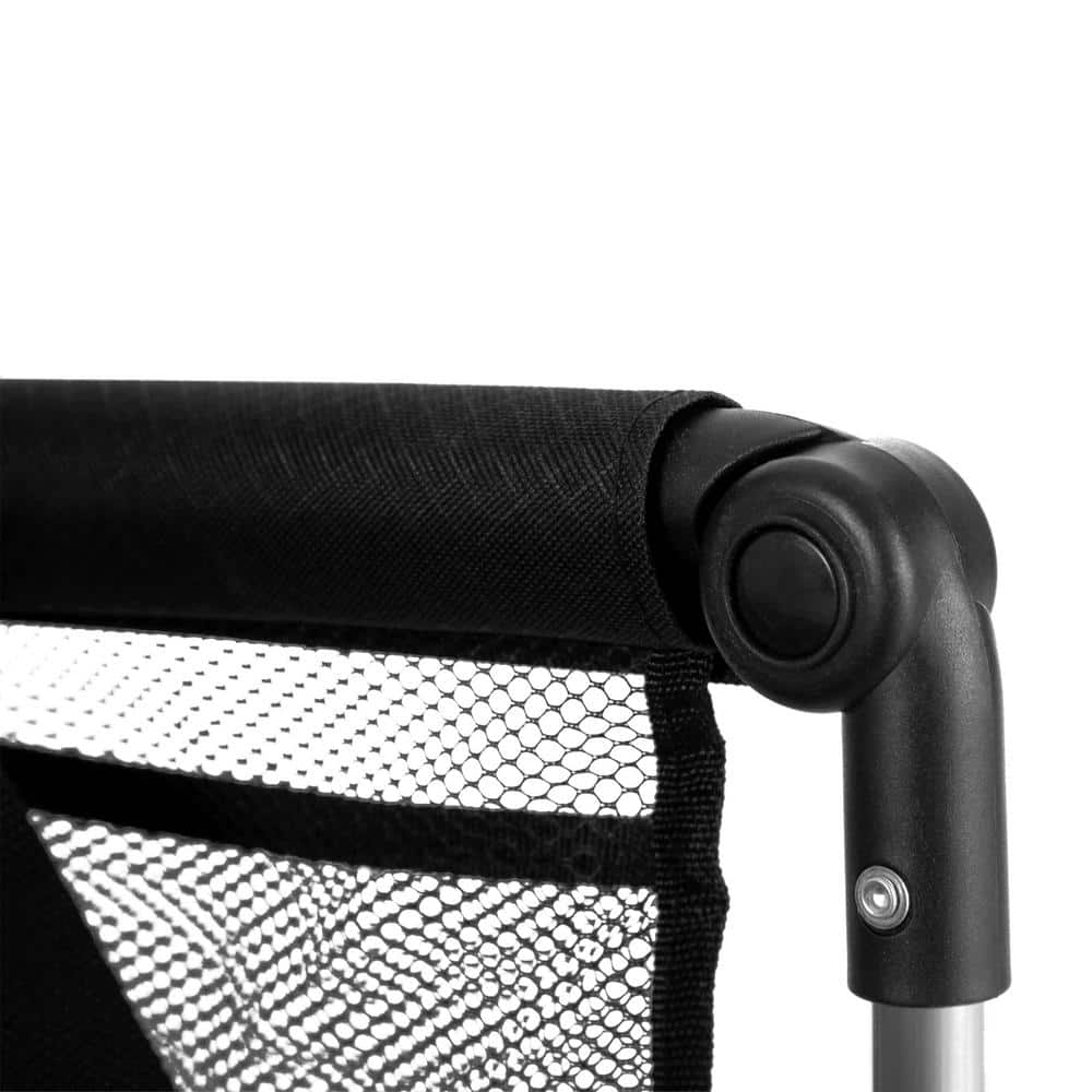 Black and Red Steel Portable Stadium Seat with Armrests
