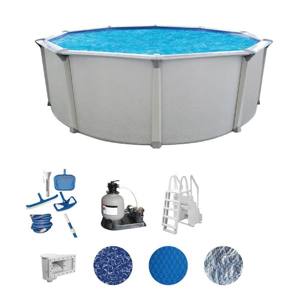 AQUARIAN Huntington 30 ft. Round 54 in. Deep Above Ground Hard Sided Deluxe Pool Package