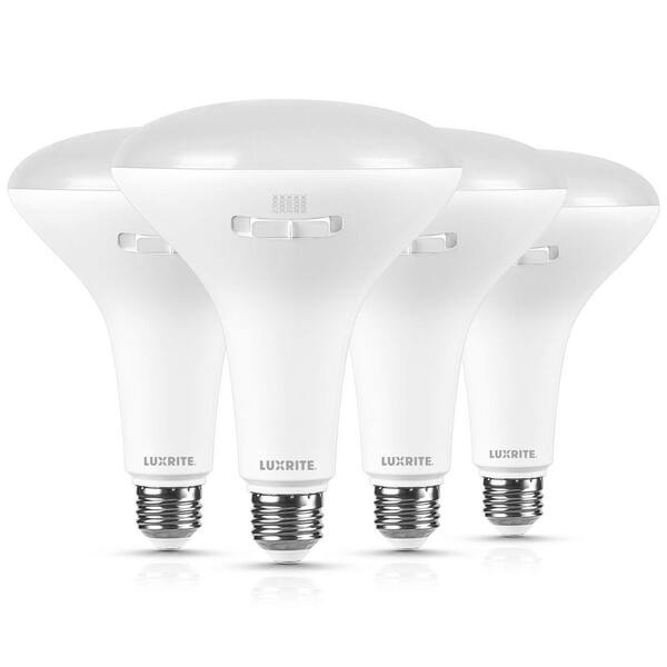 LUXRITE 90 Watt Equivalent BR40 LED Light Bulb 5CCT 12 Watts 1080 Lumens LED Flood Light Bulb Dimmable E26 Base UL Listed 4 Pack