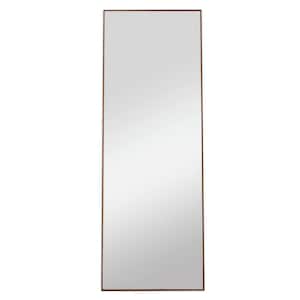 23 in. W x 65 in. H Rectangle Framed Wall Mounted Full-length Mirror, Bedroom Home Porch, Decorative Mirror in Brown