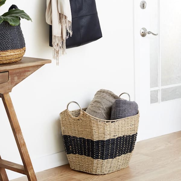 Woven Abaca Tapered Storage Basket, Small