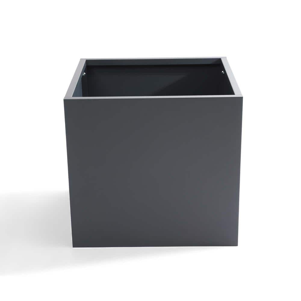 19.2 in. L x 18.5 in. W x 18.1 in. H Outdoor Dark Gray Rectangle Metal Flower & Plant Planter Box for Garden price history on PriceWatchPro