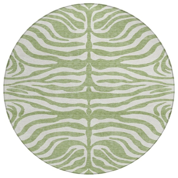 Addison Rugs Chantille Machine Washable Indoor/Outdoor Abstract ACN1042 Aloe 8 ft. x 8 ft. Area Rug