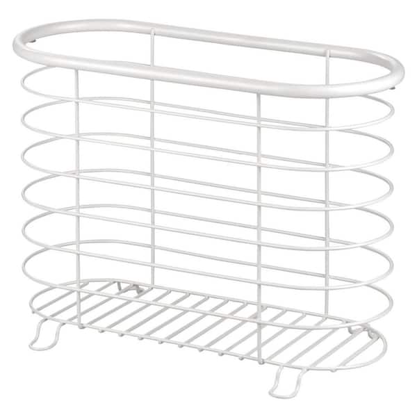 White 12 in. x 8.5 in. Metal Freestanding Magazine Rack