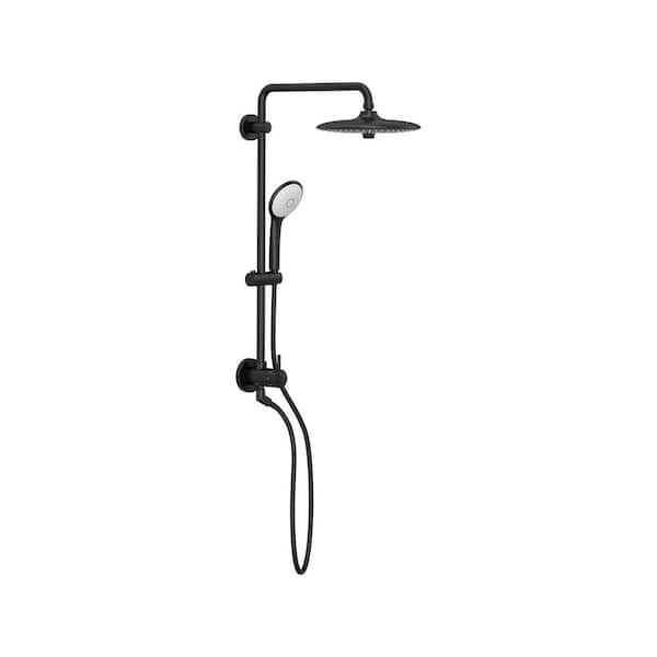 Tempesta 3-Spray Retro-Fit 260 Dual Fixed and Handheld Shower Head Shower System in Matte Black