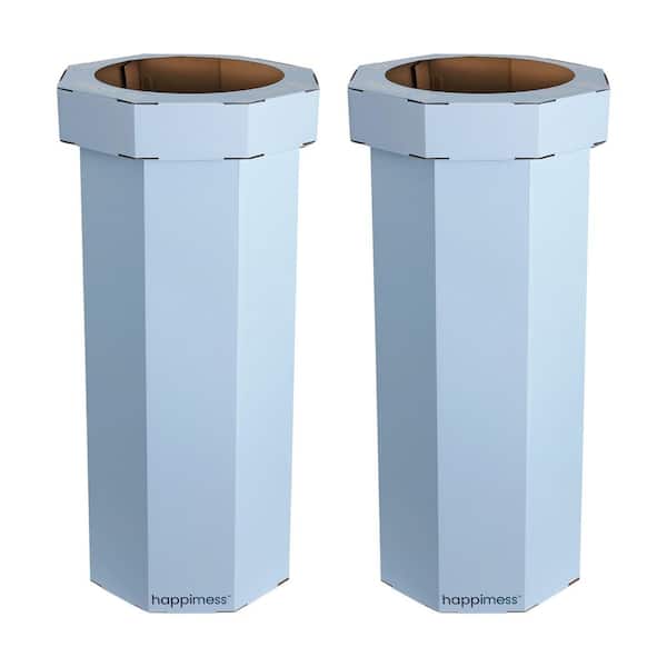 Fleur 25-gal. Tide Pool Blue Corrugated Cardboard Disposable Trash Can (Set of 2)