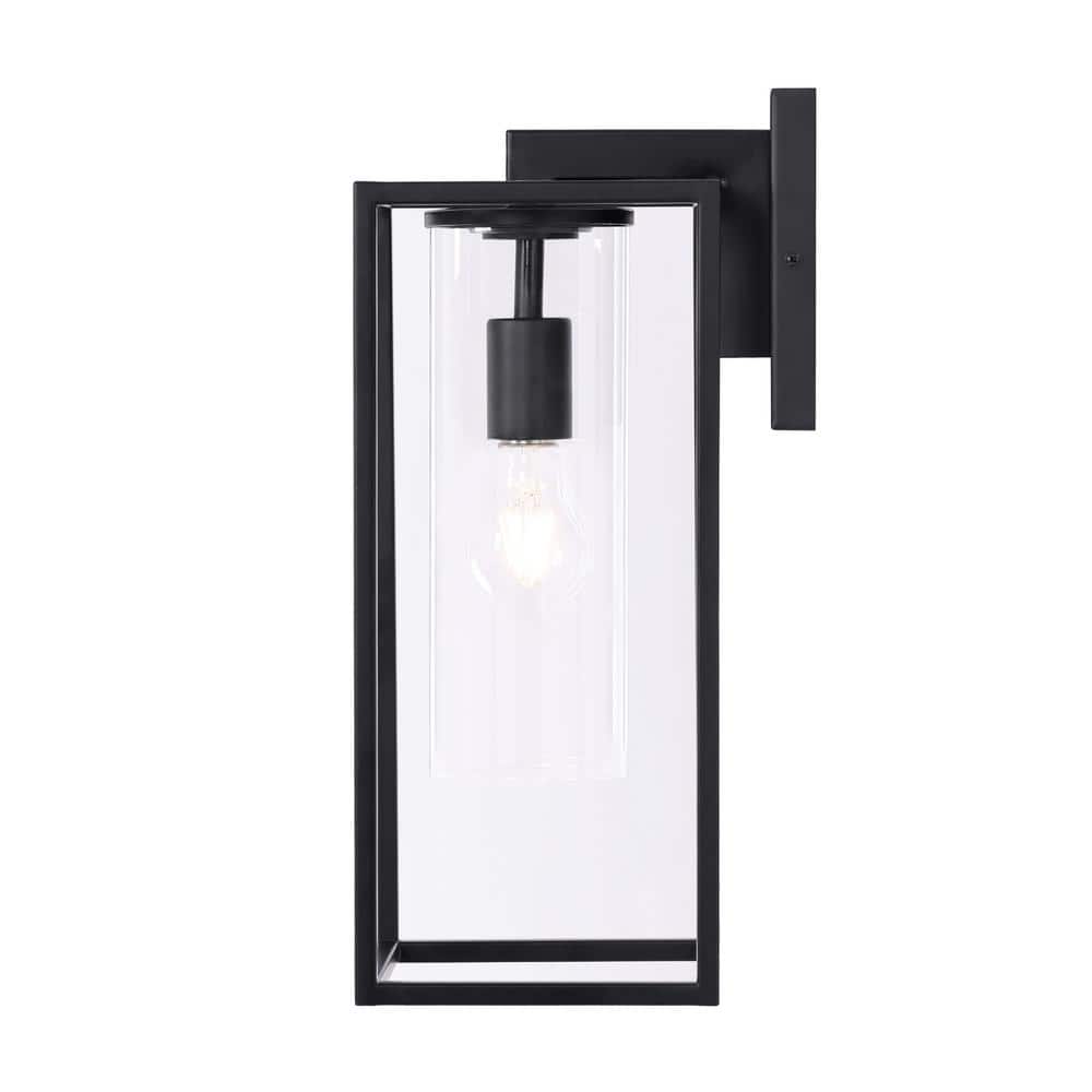 Indoor/Outdoor Black Hardwired Wall Lantern Scone with No Bulbs Included price history on PriceWatchPro
