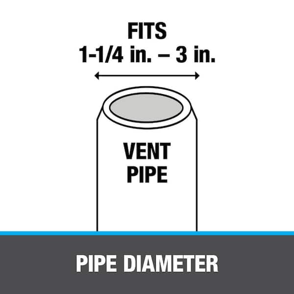 No-Calk 6-1/4 in. x 10-3/4 in. Galvanized Steel Black Vent Pipe Roof Flashing with 1 in. - 3 in. Adjustable Diameter