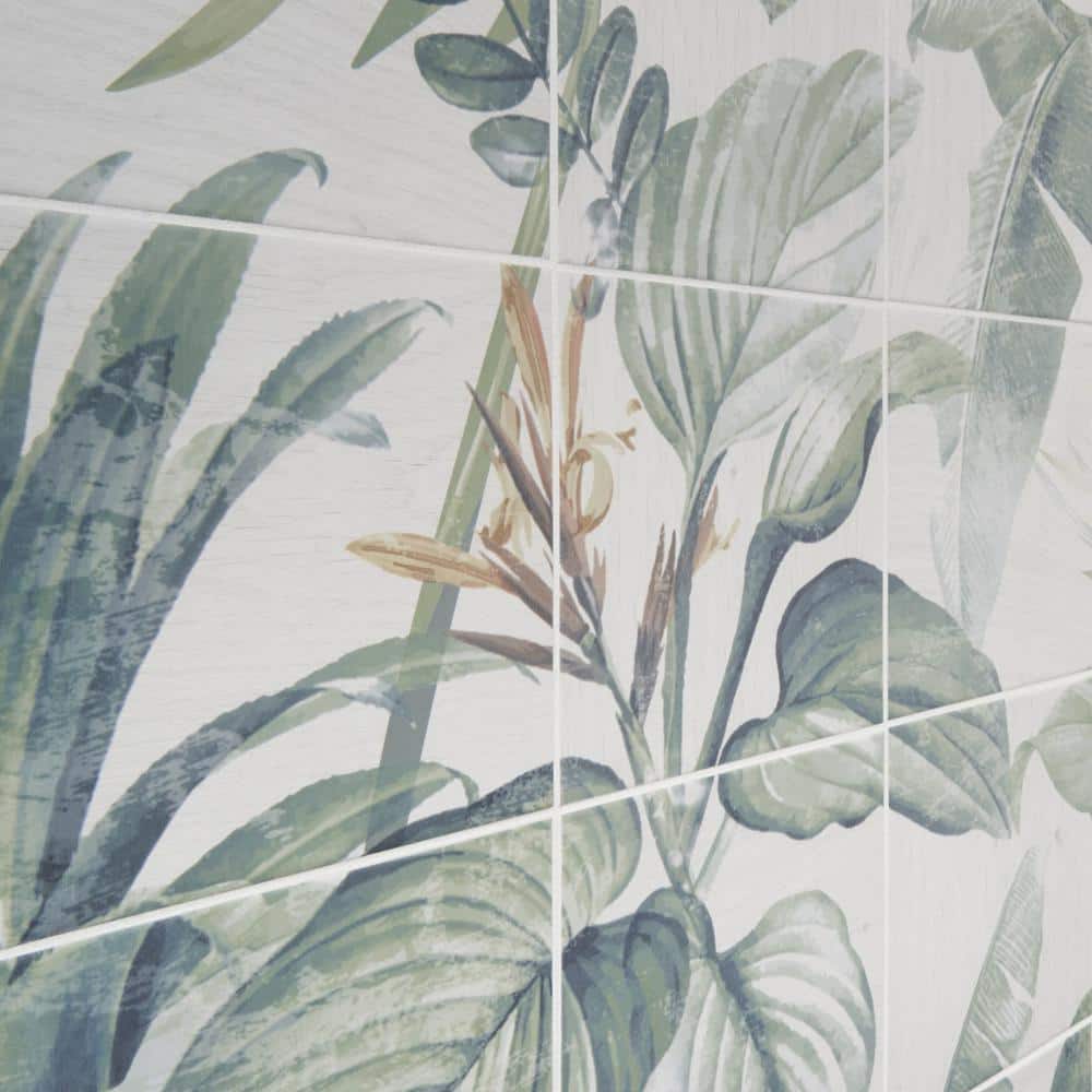 Spring Botanical Matte Porcelain 8" x 8" Tile Mural