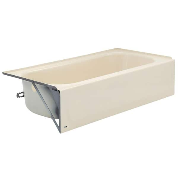 Bootz Industries Aloha 60 in. Left Drain Rectangular Alcove Soaking Bathtub in Bone