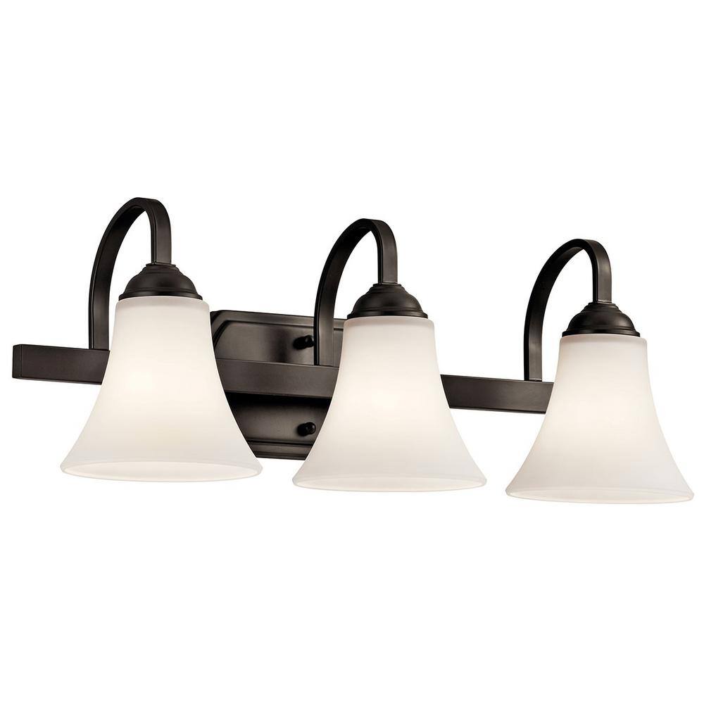 Kichler Keiran 1 Light Pendant in Olde Bronze And Satin Etched Glass 