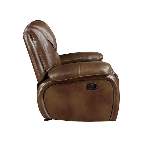 Lazzara Dimitri Brown Leather Manual Glider Recliner 9639BR