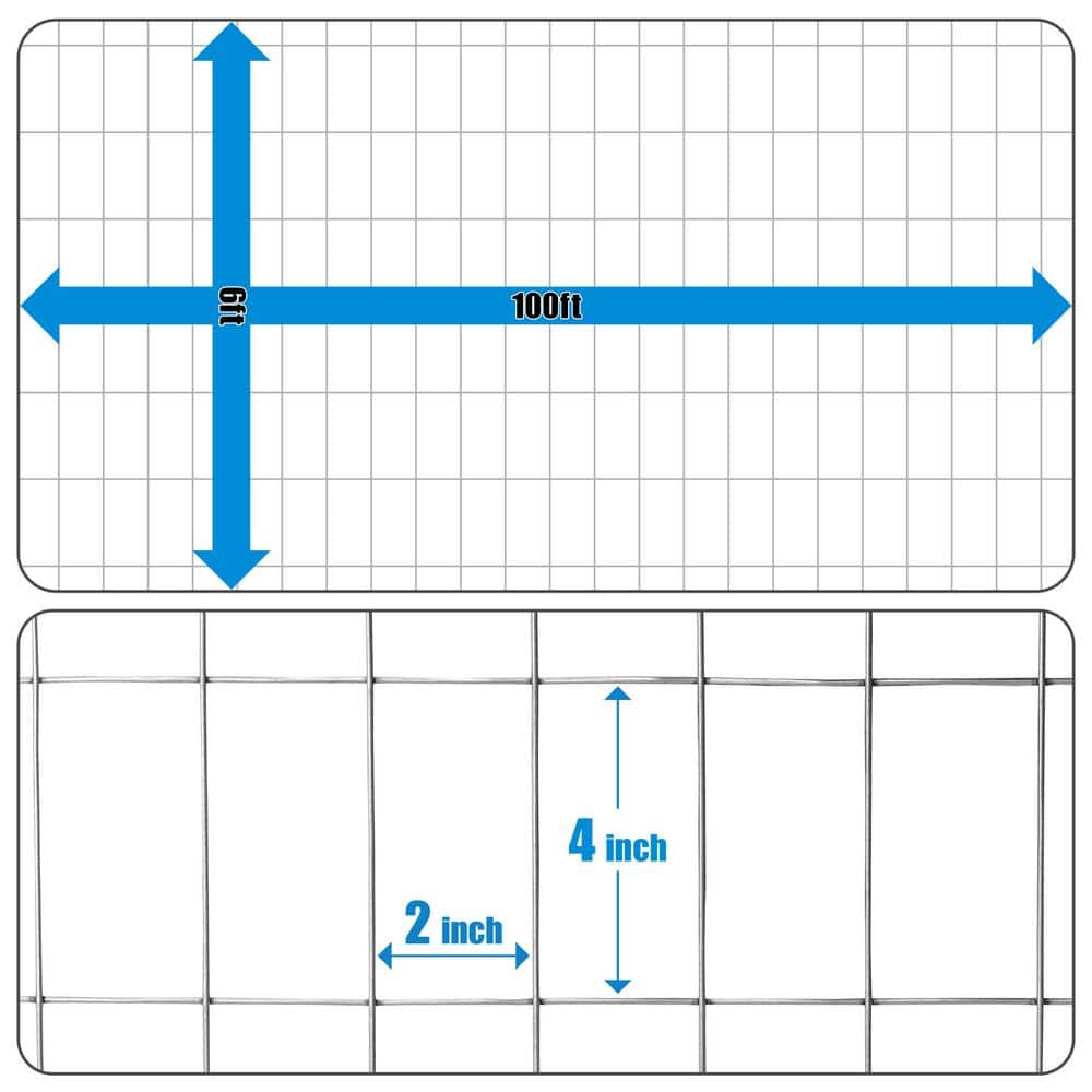 6 ft x 100 ft Galvanized Welded Metal Wire Fence Roll