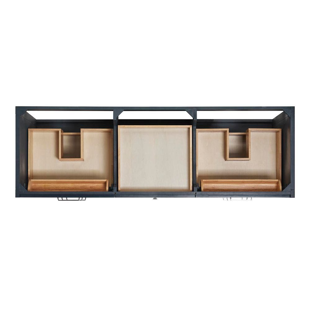 Monroe 66" Midnight Blue Double Sink Vanity with Carrara White Quartz Top