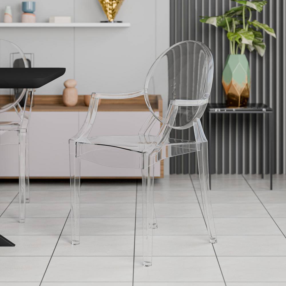 Carroll Clear Acrylic Stackable Dining Chairs, Set of 4